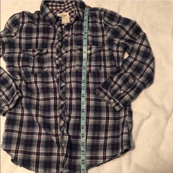 Plaid Abercrombie and Finch button down. - Picture 4 of 7